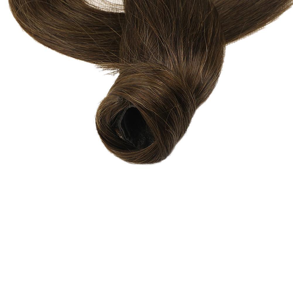 Ponytail 100% Remy Human Hair One Piece Extensions Medium Brown(#4) - FShine Shop