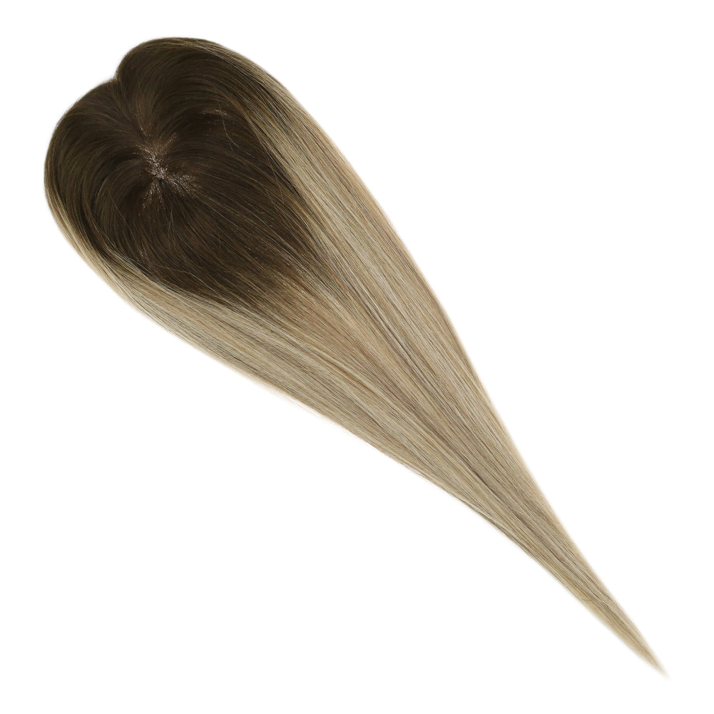 Up To 73% Off Lace Wig Toppers Hand-made Lace Base Hairpiece For Women Balayage Color 12*6cm (#3/8/22) - FShine Shop