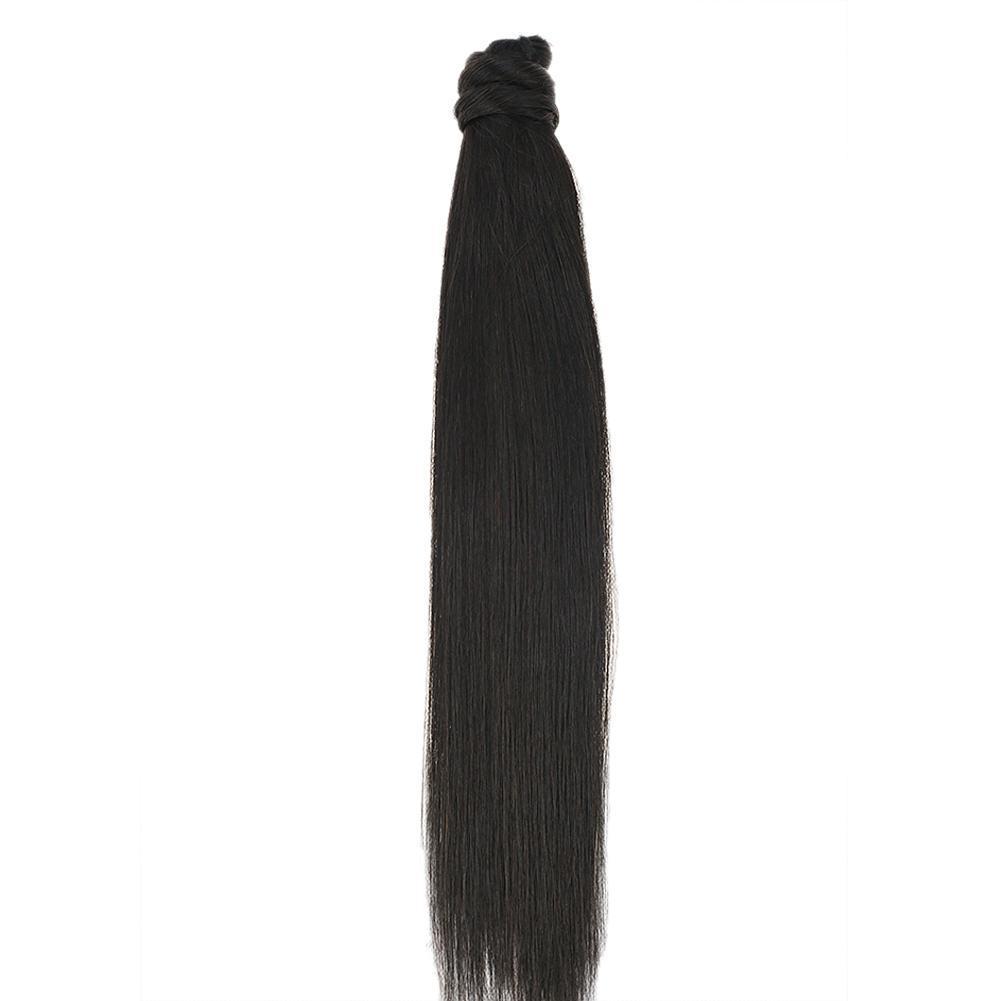 Ponytail 100% Remy Human Hair One Piece Extensions Off Black (#1B) - FShine Shop