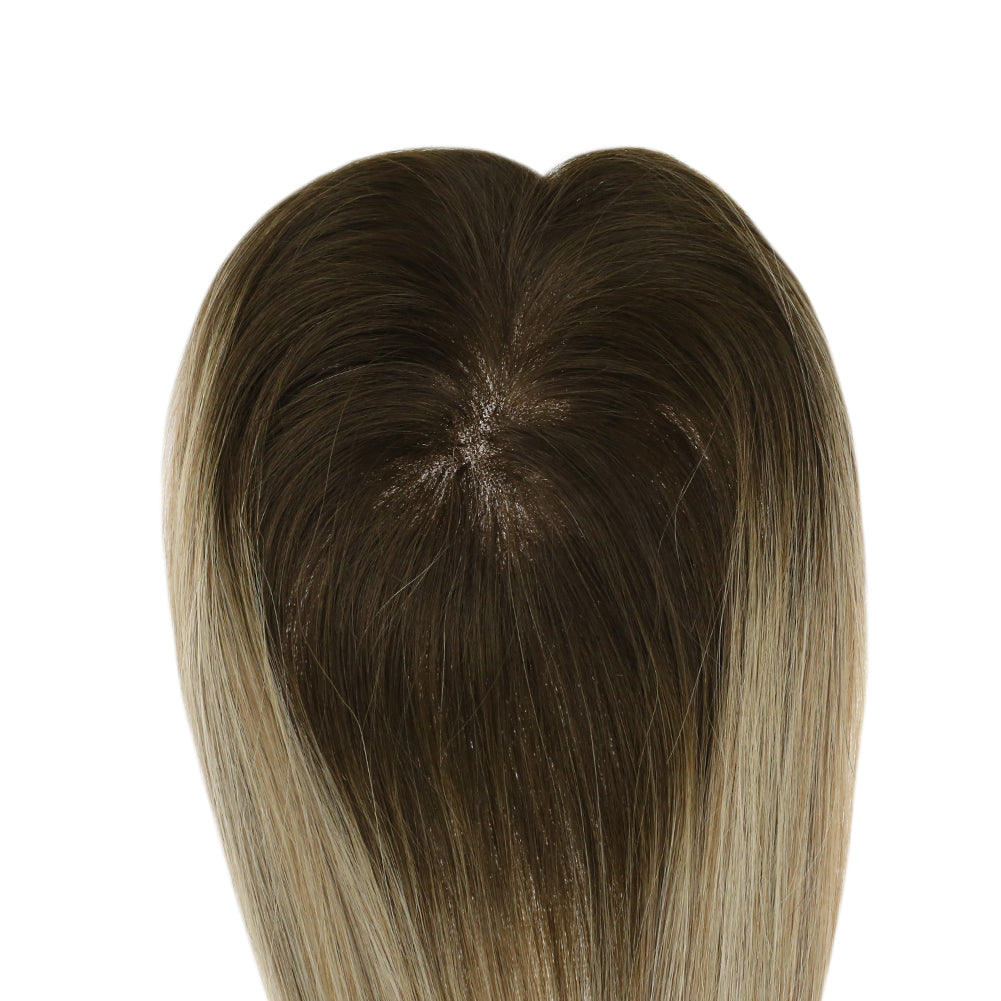Up To 73% Off Lace Wig Toppers Hand-made Lace Base Hairpiece For Women Balayage Color 12*6cm (#3/8/22) - FShine Shop
