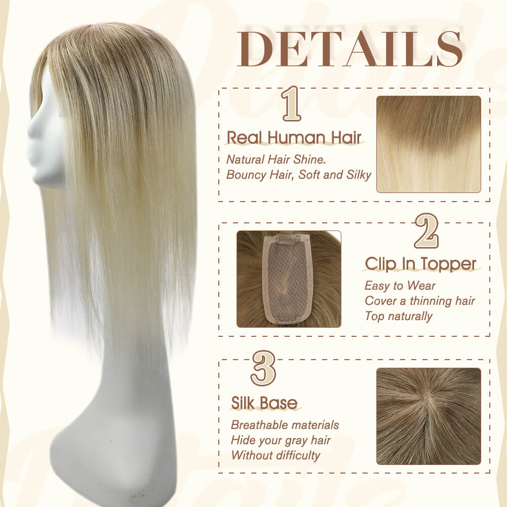 12*6cm human hair topper