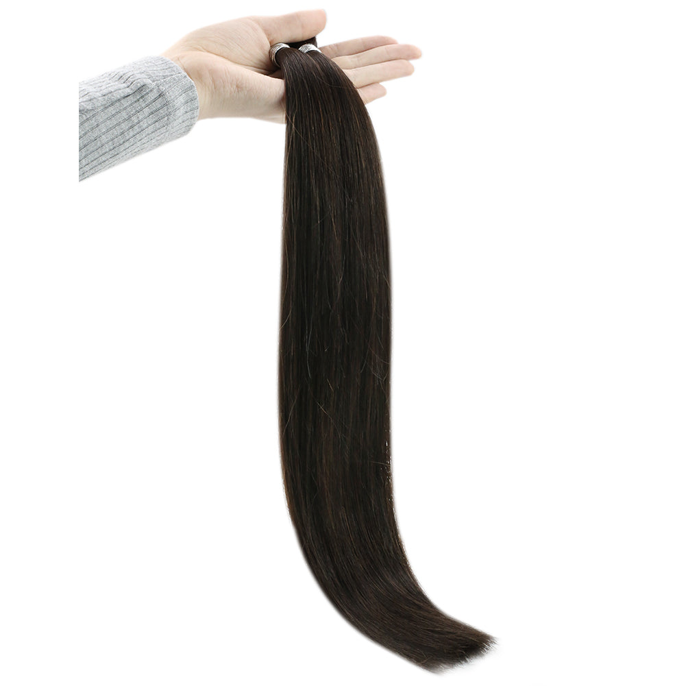 Fshine Handmade Virgin Hair Weft Solid Color Darkest Brown 100% Hair Sew In Weft Human Hair Bundles(#2) - FShine Shop