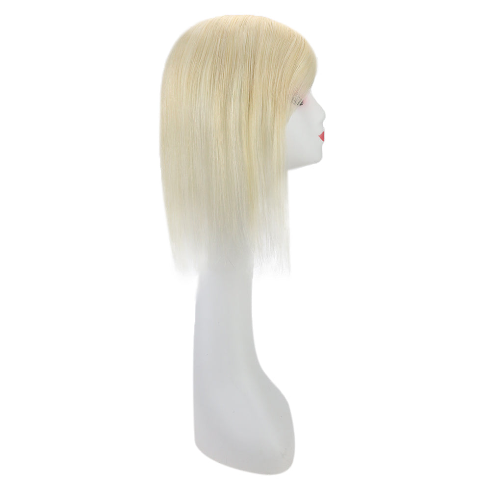 Lace Wig Toppers Hand-made Lace Base Hairpiece For Women Color #60 Lightest Blonde (12cm*6cm) - FShine Shop