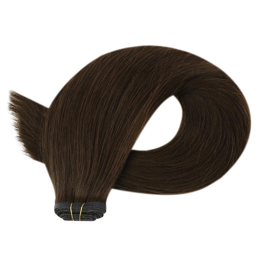 Fshine Virgin PU Sew In Hair Invisible 100% Remy Human Hair Weft Bundles Pure Color #4 - FShine Shop