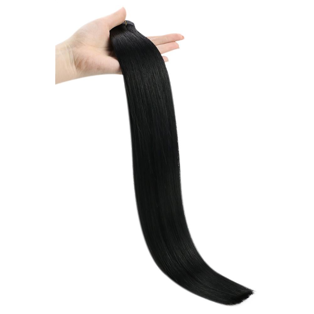 Fshine Virgin PU Sew In Hair Invisible 100% Remy Human Hair Weft Bundles Pure Color #1 - FShine Shop