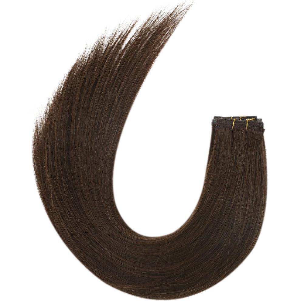 Fshine Virgin PU Sew In Hair Invisible 100% Remy Human Hair Weft Bundles Pure Color #2 - FShine Shop