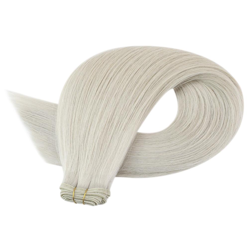 Fshine Virgin PU Sew In Hair Invisible 100% Remy Human Hair Weft Bundles Pure Color #1000 - FShine Shop
