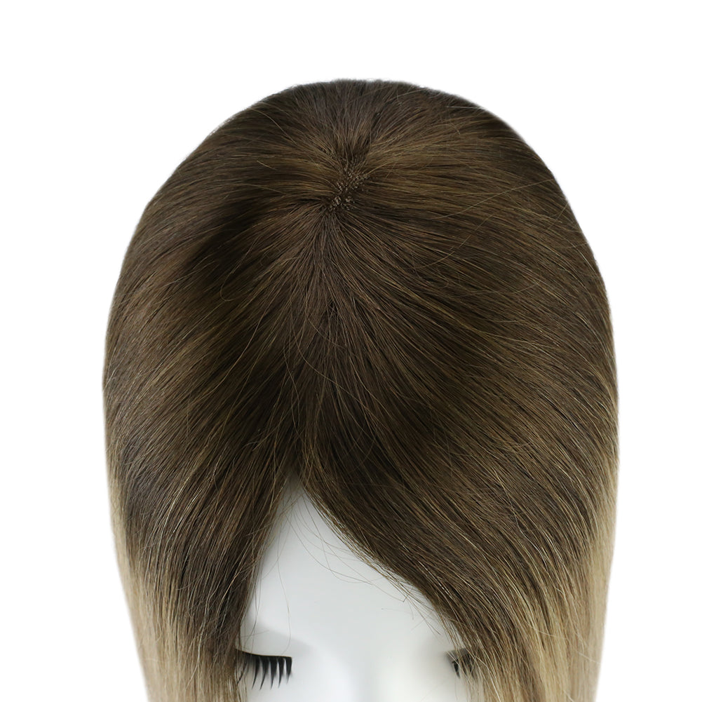 Up To 73% Off Lace Wig Toppers Hand-made Lace Base Hairpiece For Women Balayage Color 12*6cm (#3/8/22) - FShine Shop