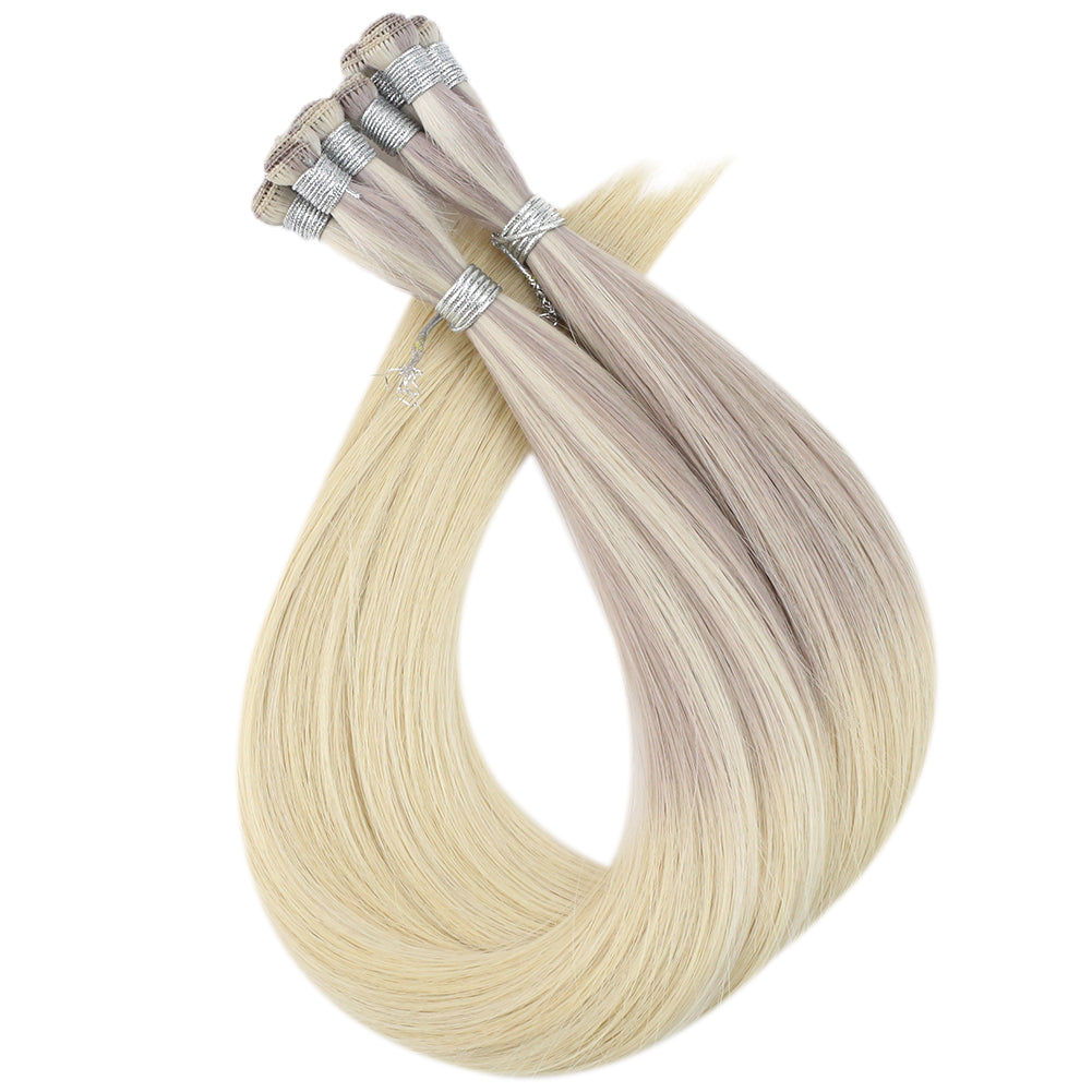 Fshine Handmade Virgin Hair Weft Balayage Color 100% Hair Sew In Weft Human Hair Bundles(#18/22/60) - FShine Shop