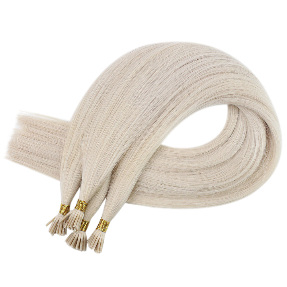 Fshine Virgin I Tip Real Human Hair 20g Hair Extensions White Blonde (#1000) - FShine Shop
