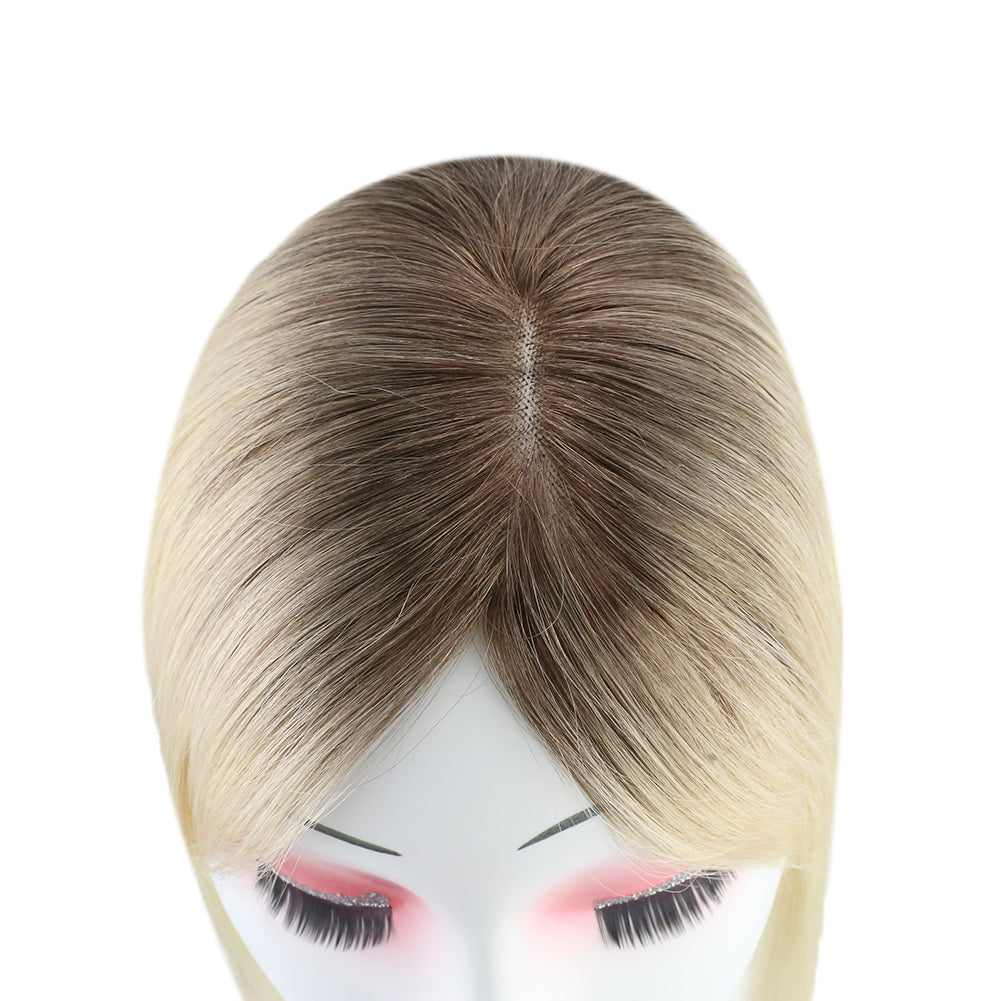 Lace Wig Toppers Hand-made Lace Base Hairpiece For Women Ombre color #10T613 (12cm*6cm) - FShine Shop