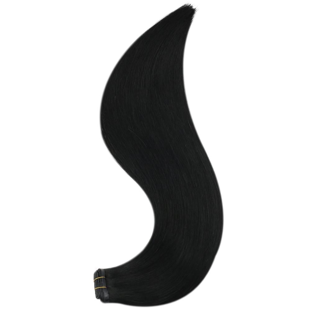 Fshine Virgin PU Sew In Hair Invisible 100% Remy Human Hair Weft Bundles Pure Color #1 - FShine Shop