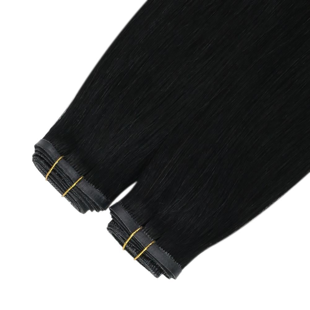 Fshine Virgin PU Sew In Hair Invisible 100% Remy Human Hair Weft Bundles Pure Color #1 - FShine Shop
