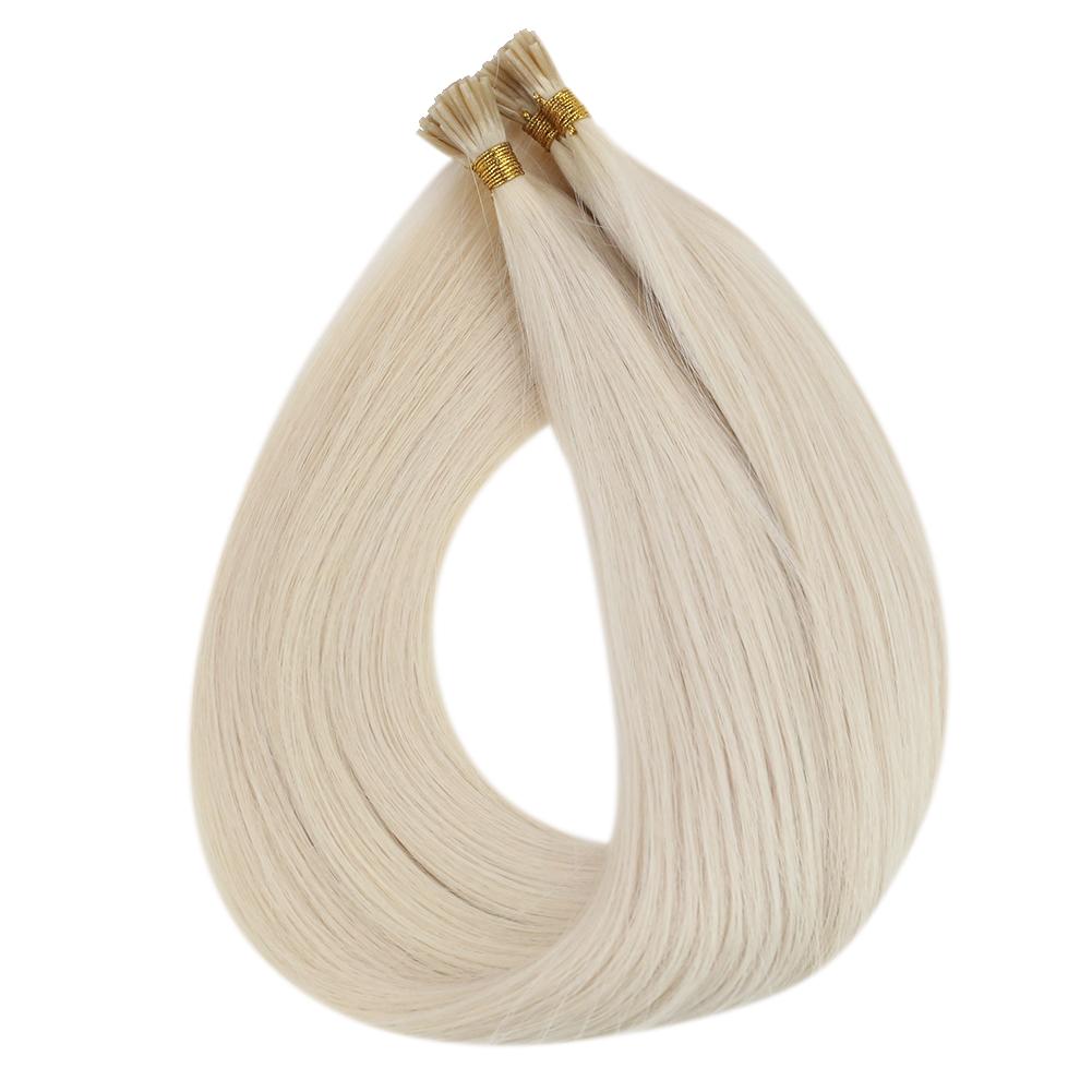 Fshine Virgin I Tip Real Human Hair 20g Hair Extensions Platinum Blonde (#60) - FShine Shop