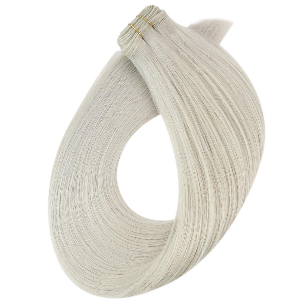 Fshine Virgin PU Sew In Hair Invisible 100% Remy Human Hair Weft Bundles Pure Color #1000 - FShine Shop
