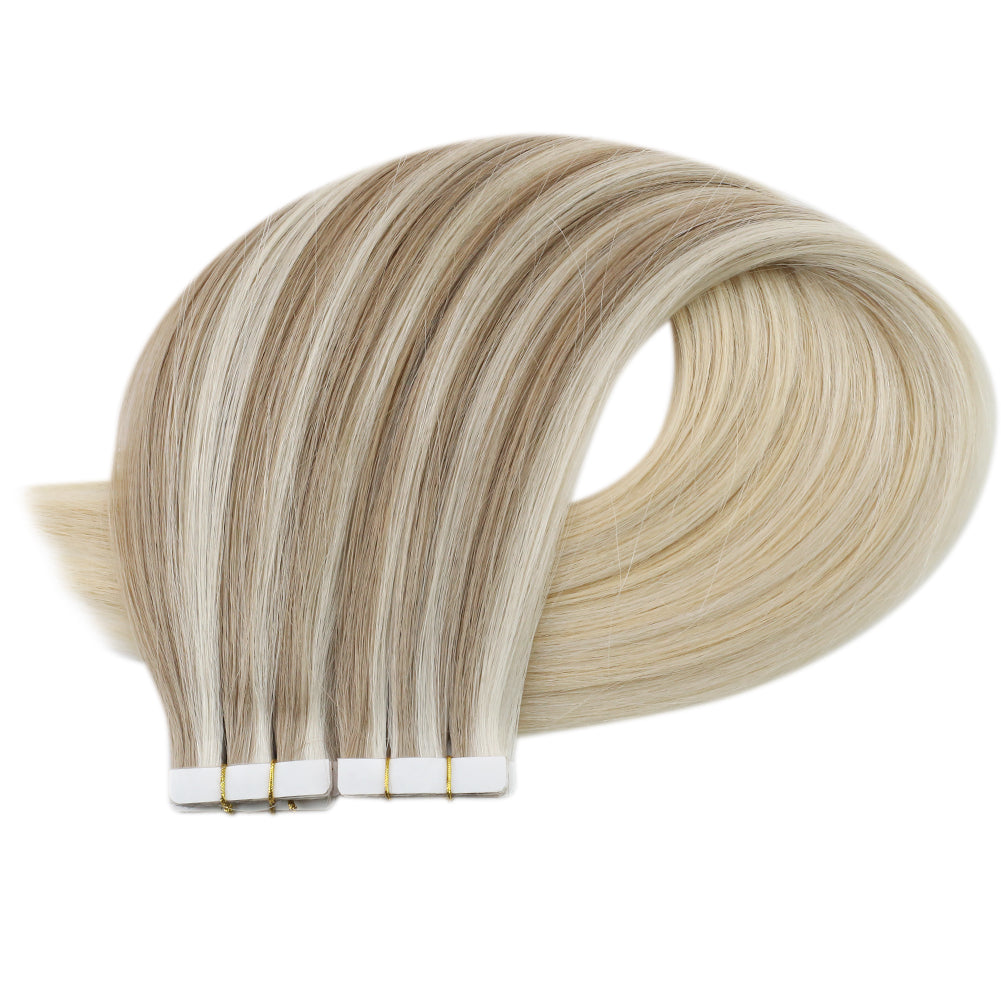 Up To 73% Off Seamless Injection Tape in Hair Extensions 100% Brazilian Virgin Hair Blonde Color(#18/22/60) - FShine Shop