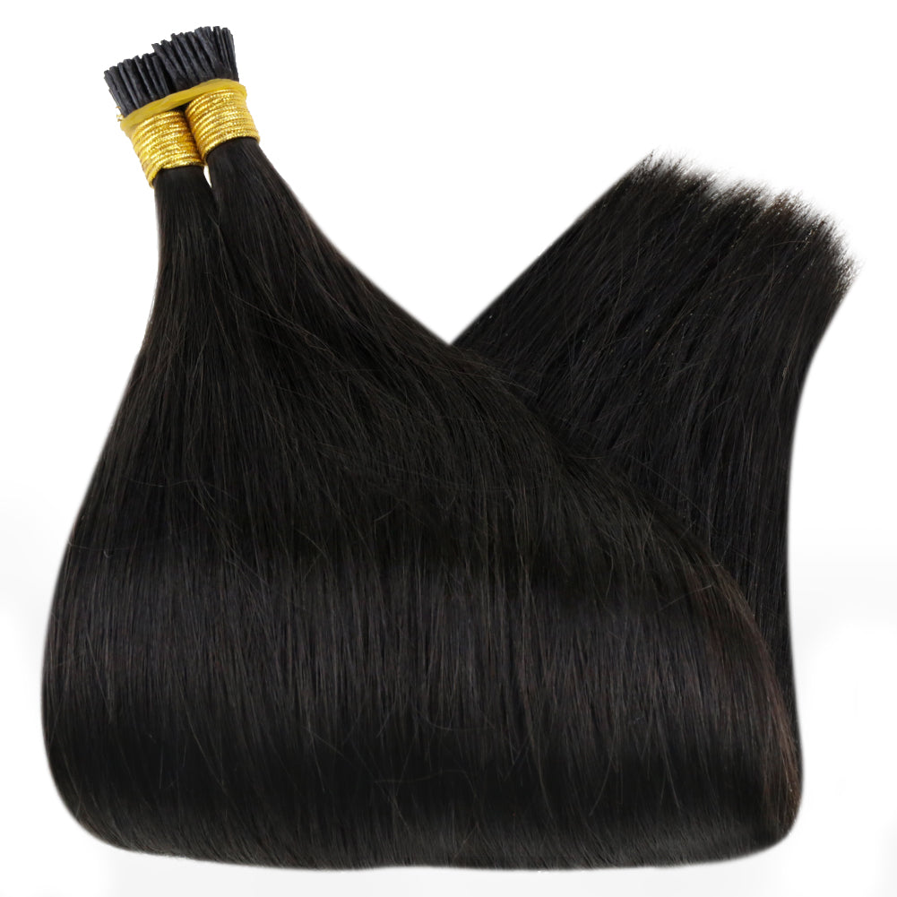 Up To 73% Off I Tip Hair Extensions Remy Hair Extensions (#1B) - FShine Shop