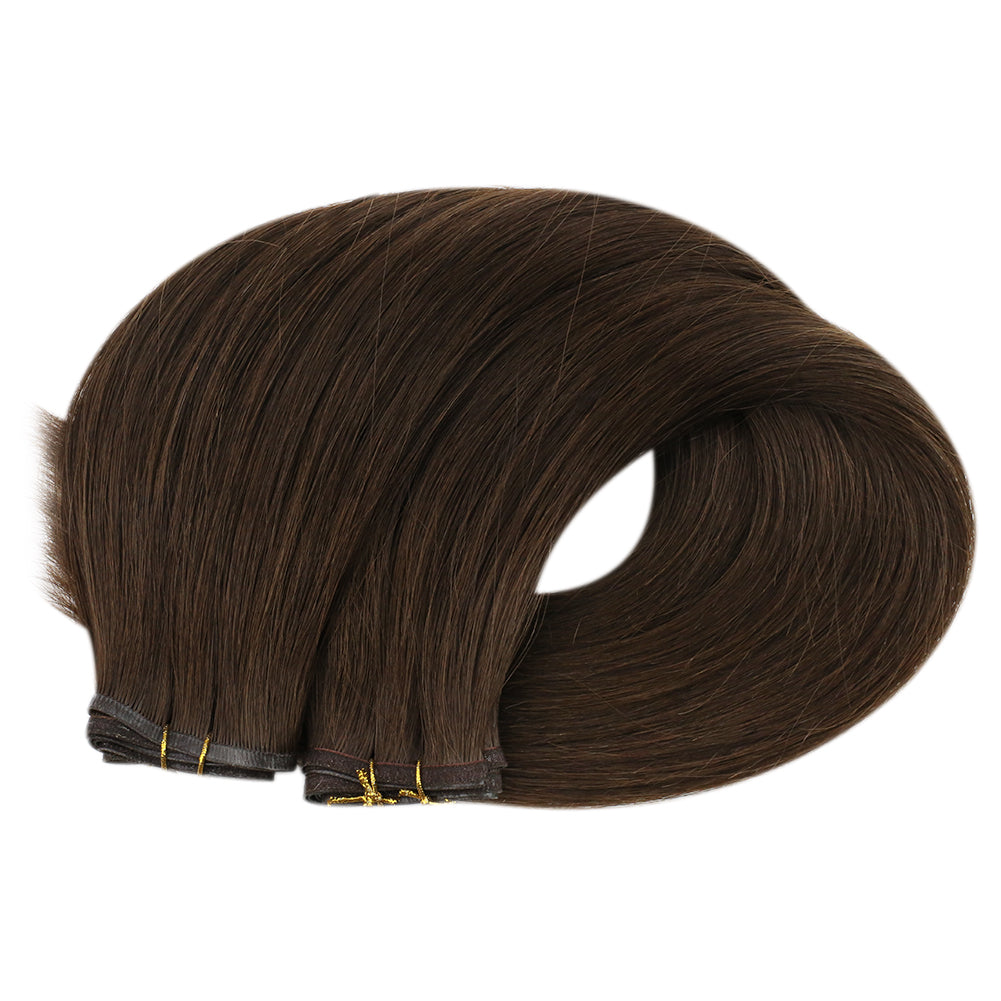 Fshine Virgin PU Sew In Hair Invisible 100% Remy Human Hair Weft Bundles Pure Color #2 - FShine Shop