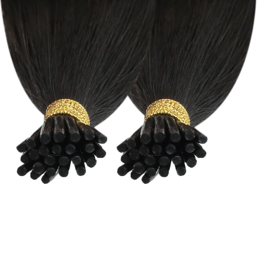 Fshine Virgin I Tip Real Human Hair 20g Hair Extensions Off Black (#1B) - FShine Shop