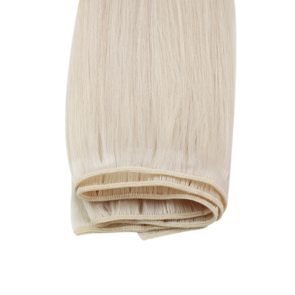 blonde human hair weft