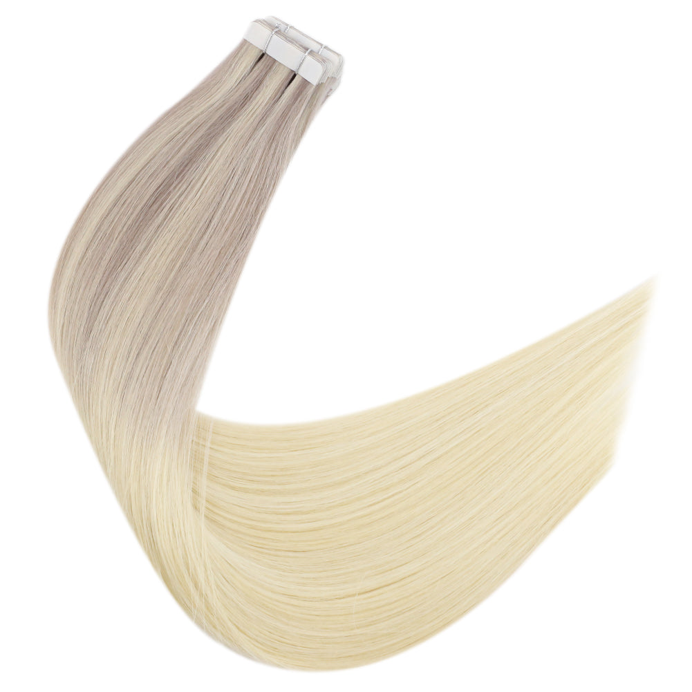 Up To 73% Off Virgin Hair Tape in Hair Balayage Blonde Color 18/22/60 - FShine Shop