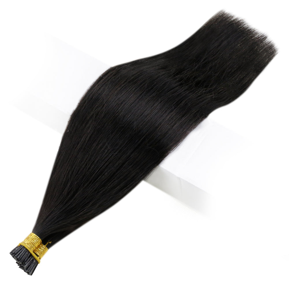 Up To 73% Off I Tip Hair Extensions Remy Hair Extensions (#1B) - FShine Shop