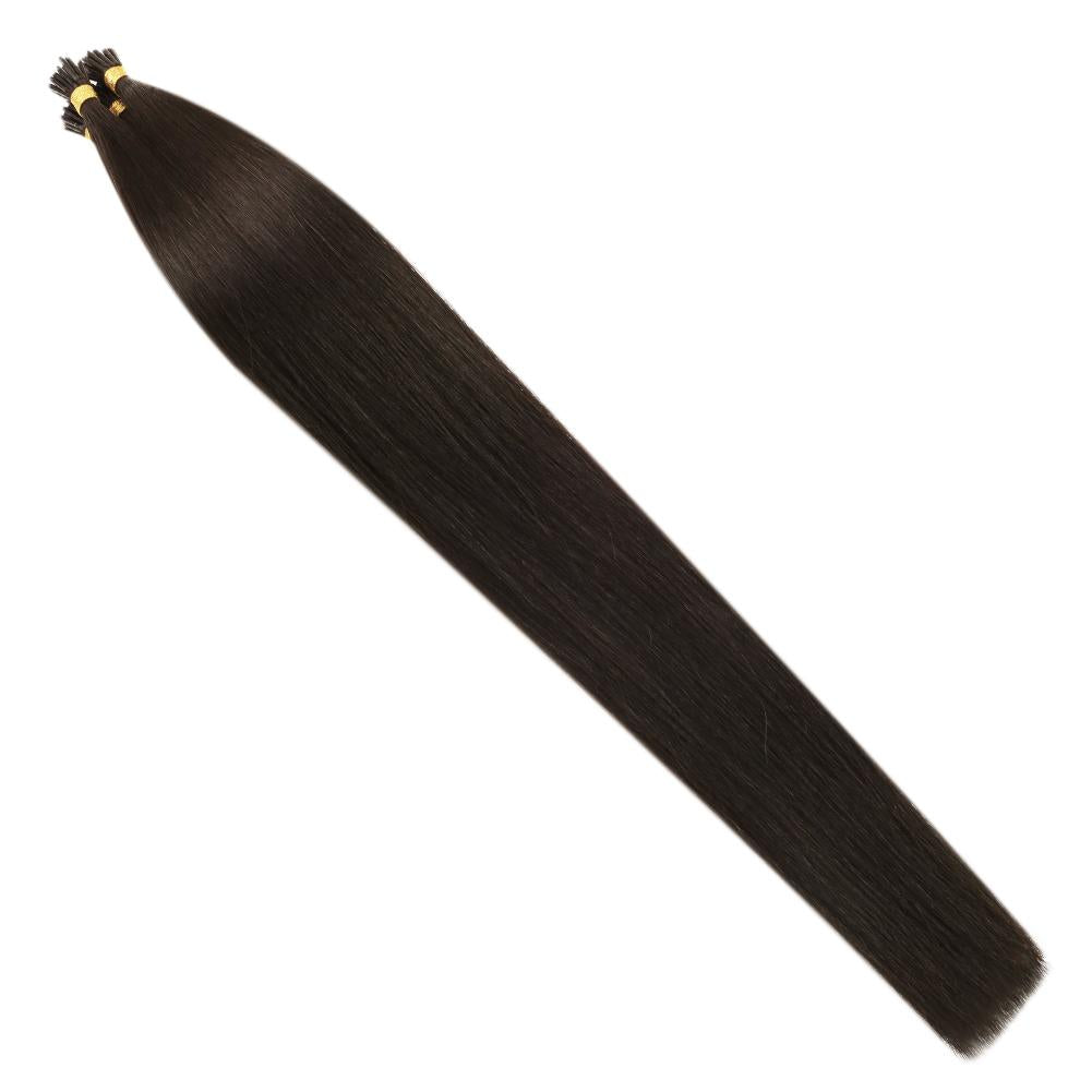 Fshine Virgin I Tip Real Human Hair 20g Hair Extensions Medium Brown (#4) - FShine Shop