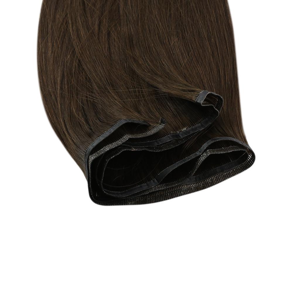 Fshine Virgin PU Sew In Hair Invisible 100% Remy Human Hair Weft Bundles Pure Color #4 - FShine Shop