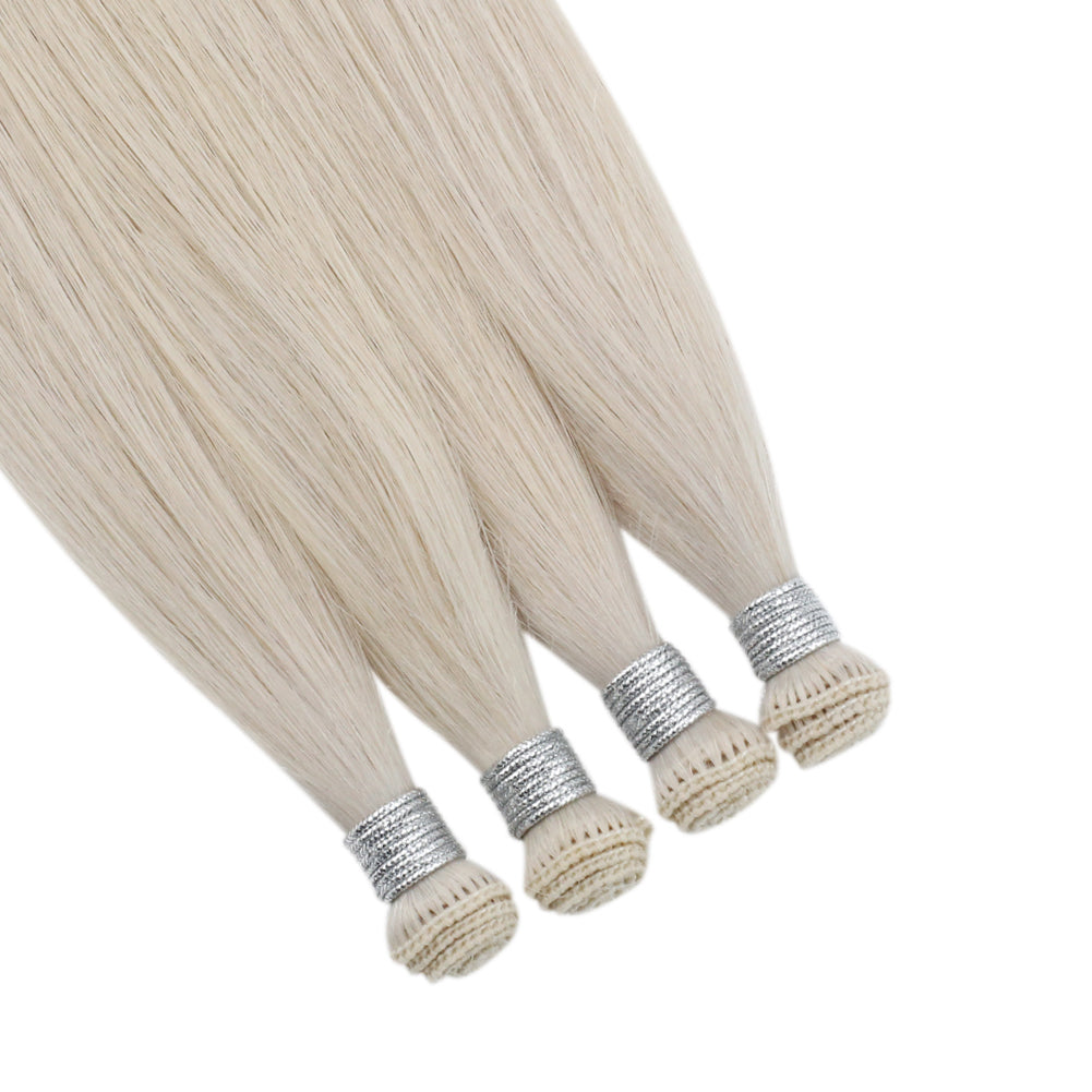 Fshine Handmade Virgin Hair Weft Solid Color White Blonde 100% Hair Sew In Weft Human Hair Bundles(#1000) - FShine Shop