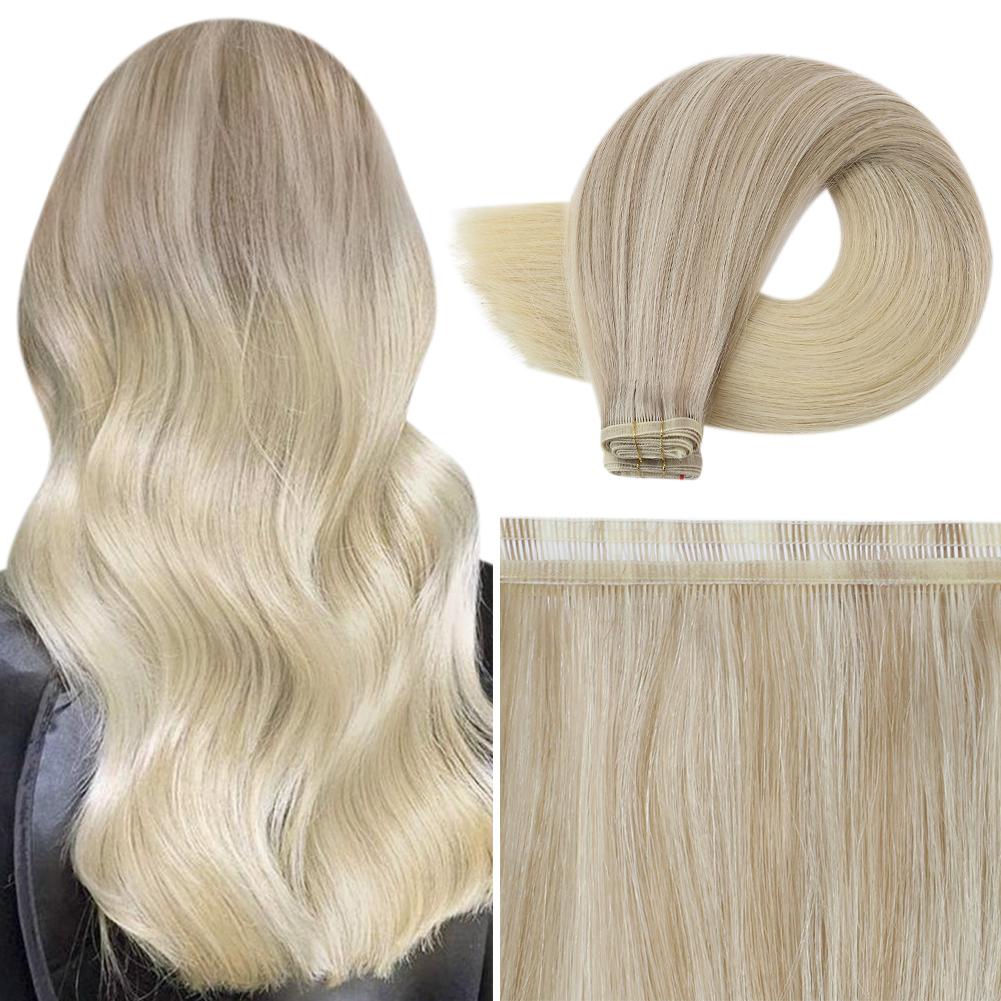 Fshine Virgin PU Sew In Hair Invisible 100% Remy Human Hair Weft Bundles Color #18/22/60 - FShine Shop