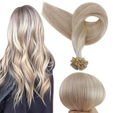 Fusion Nail U Tip Human Hair Extensions Brazilian Keratin Beads Highlights Color Hair (18P613)