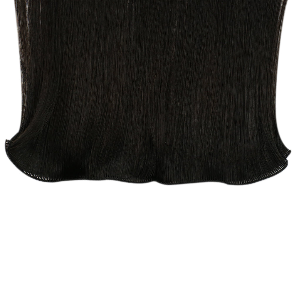 Fshine Handmade Virgin Hair Weft Solid Color Natural Black 100% Hair Sew In Weft Human Hair Bundles(#1B) - FShine Shop