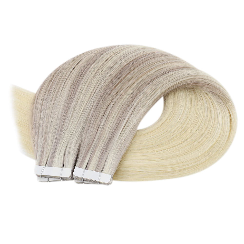 Up To 73% Off Virgin Hair Tape in Hair Balayage Blonde Color 18/22/60 - FShine Shop