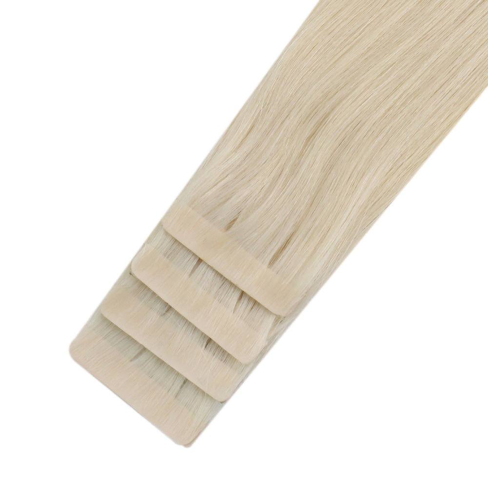 Up To 73% Off Seamless Injection Tape in Hair Extensions 100% Brazilian Virgin Hair Platinum Blonde Color(#60) - FShine Shop