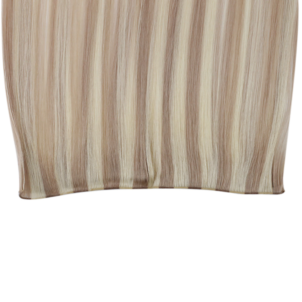Fshine Handmade Virgin Hair Weft Highlight Color Ash Blonde With Bleach Blonde 100% Hair Sew In Weft Human Hair Bundles(#18/613) - FShine Shop
