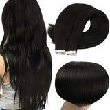 Fshine Virgin Hair Tape in Extensions Human Hair Off Black #1B