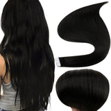 Fshine Tape in Hair Extensions 100% Remy Human Hair Off Black #1B