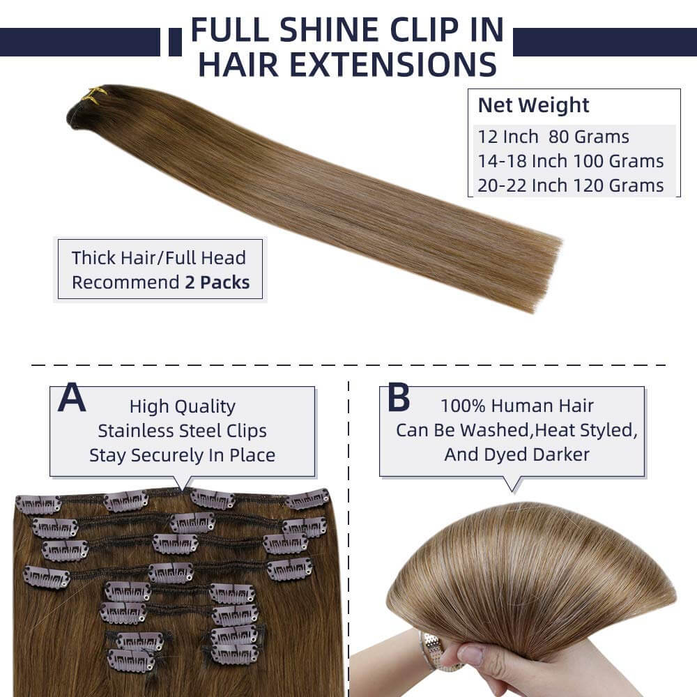 human hair clip ins
