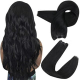 Fshine Sew in Weft 100% Remy Human Hair Bundle Jet Black #1