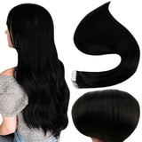 Fshine Tape in Hair Extensions 100% Remy Human Hair Jet Black #1