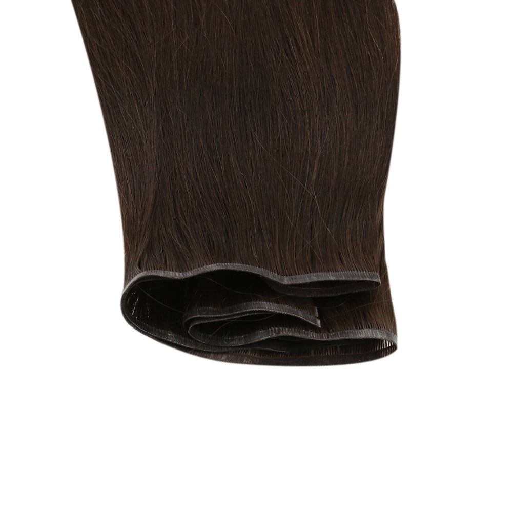 Fshine Virgin PU Sew In Hair Invisible 100% Remy Human Hair Weft Bundles Pure Color #2 - FShine Shop