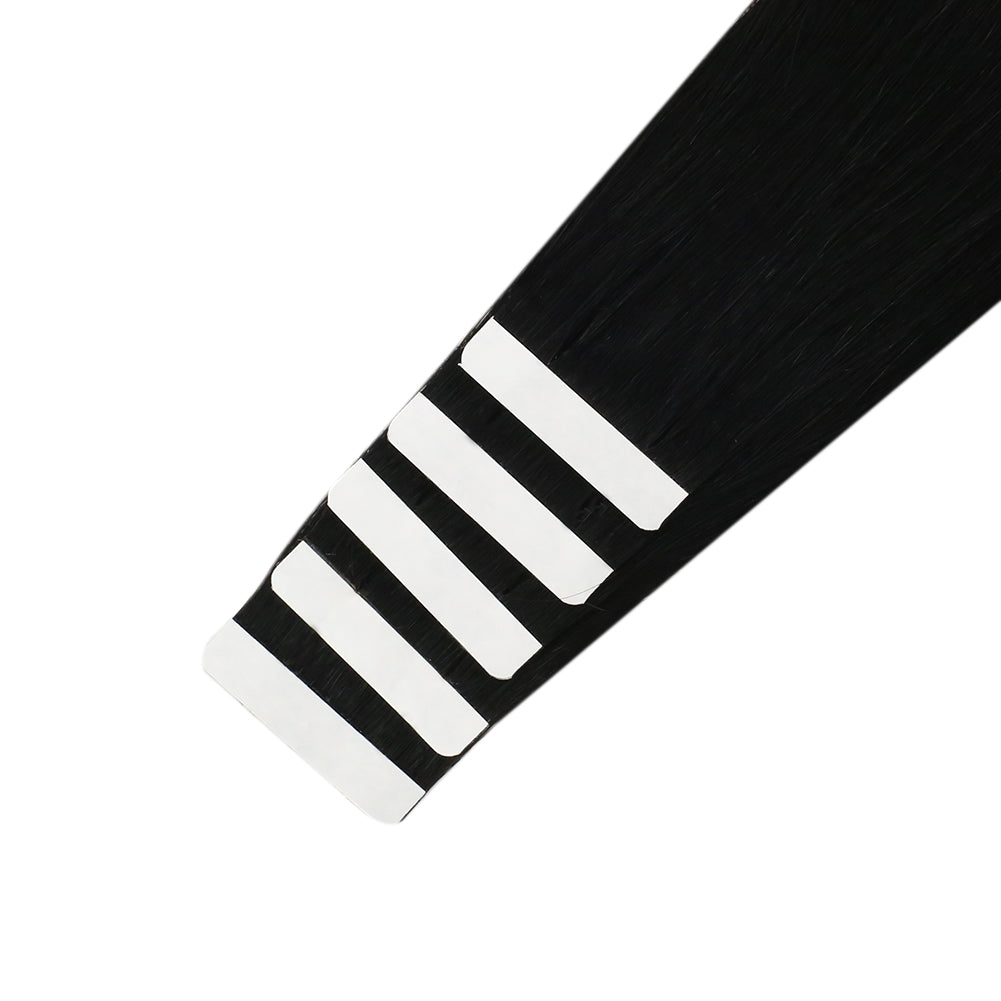 Up To 73% Off Virgin Hair Tape in Hair Solid Color Jet Black (#1) - FShine Shop