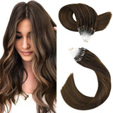 Micro Loop Hair Extensions Balayage Brown #2/6/2