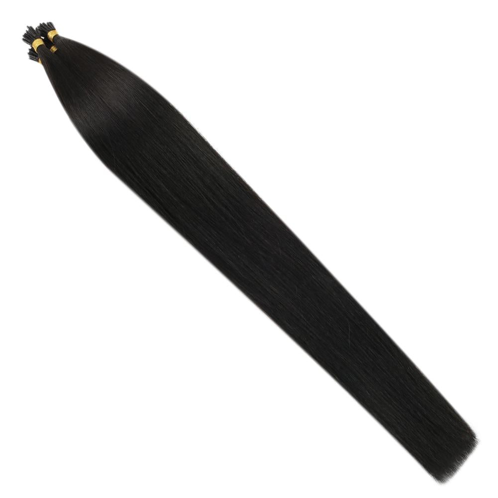 Fshine Virgin I Tip Real Human Hair 20g Hair Extensions Off Black (#1B) - FShine Shop