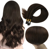 Fshine Virgin I Tip Real Human Hair 20g Hair Extensions Darkest Brown (#2)
