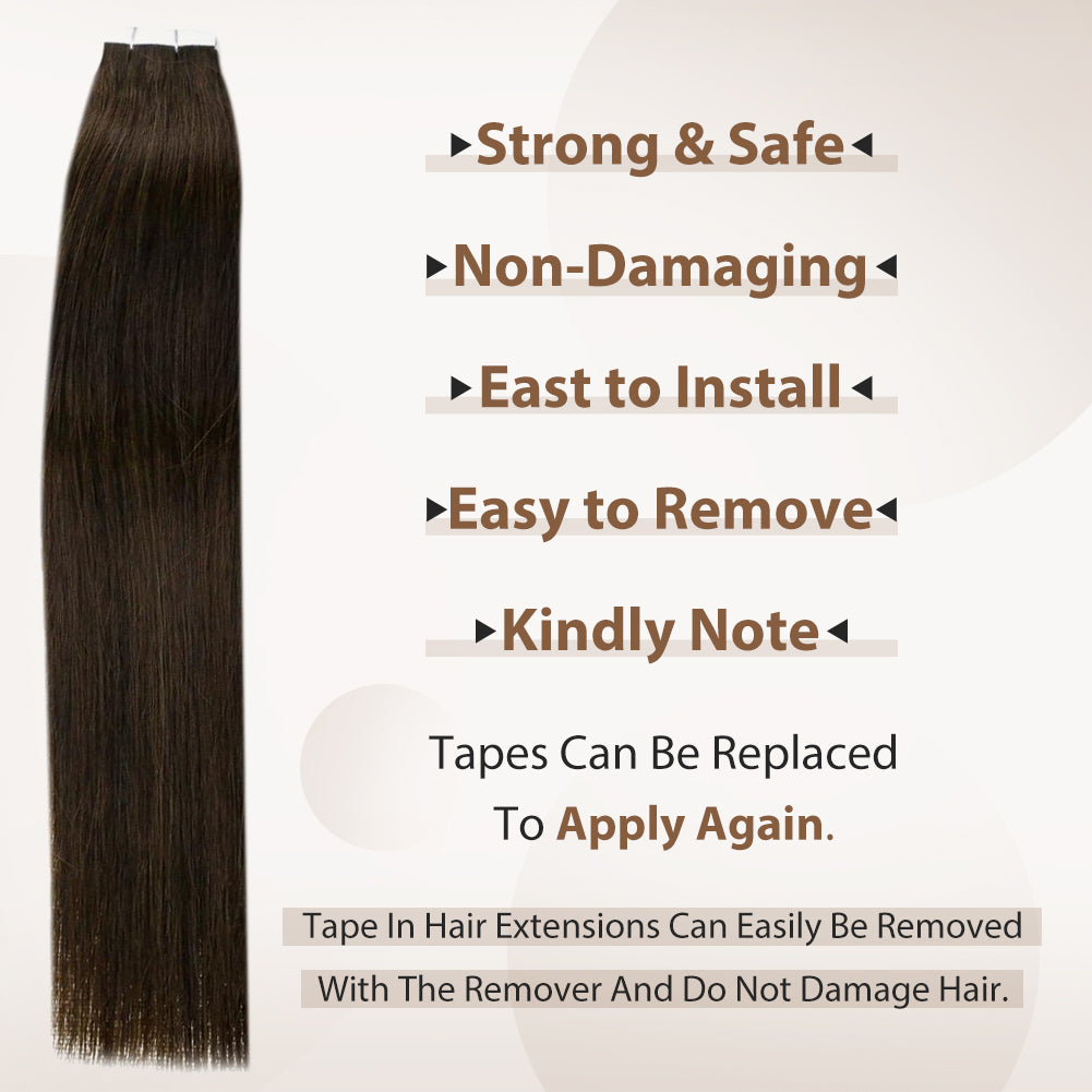 brown tape in human hair extension