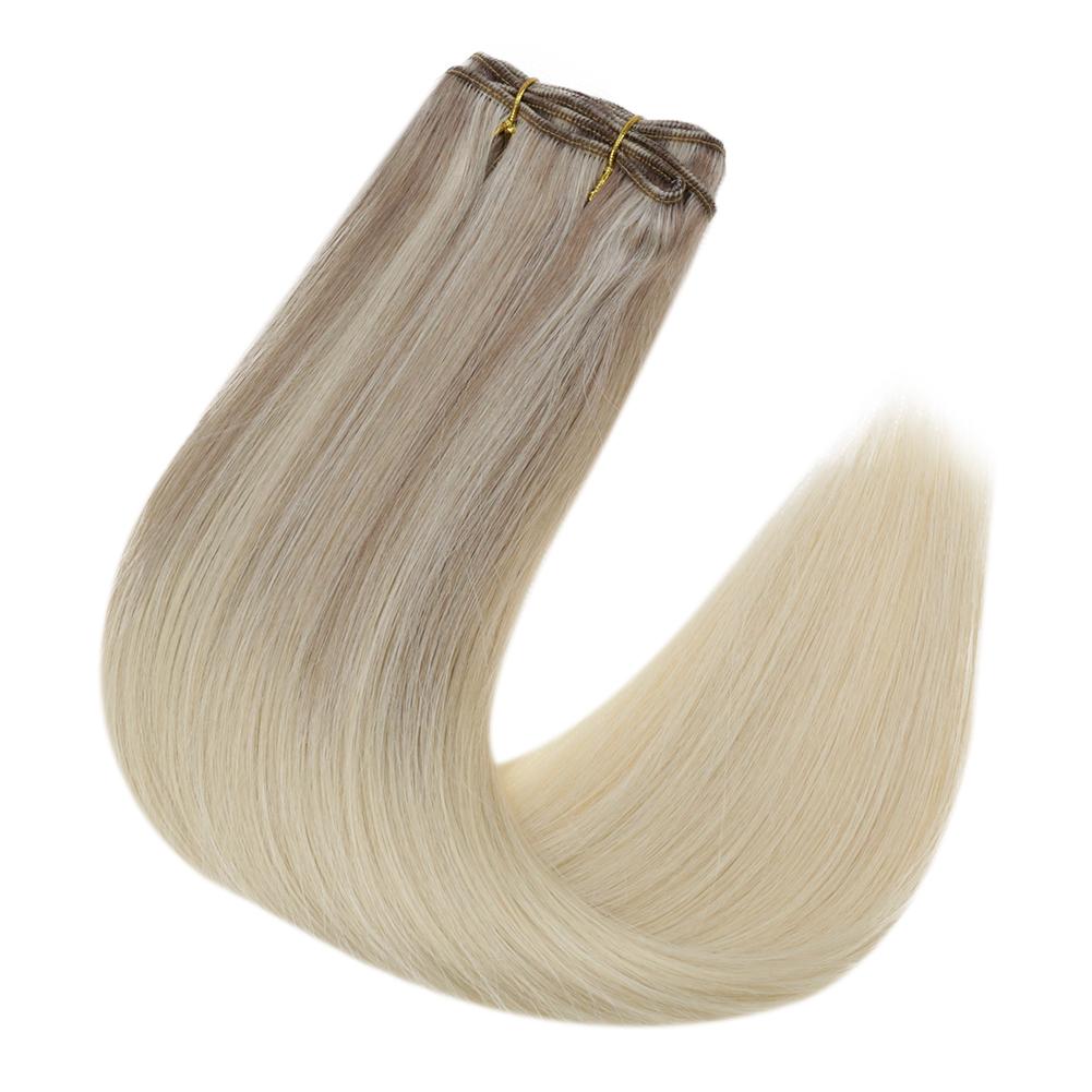 hair weft bundles blonde