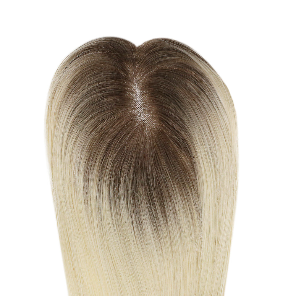 Lace Wig Toppers Hand-made Lace Base Hairpiece For Women Ombre color #10T613 (12cm*6cm) - FShine Shop