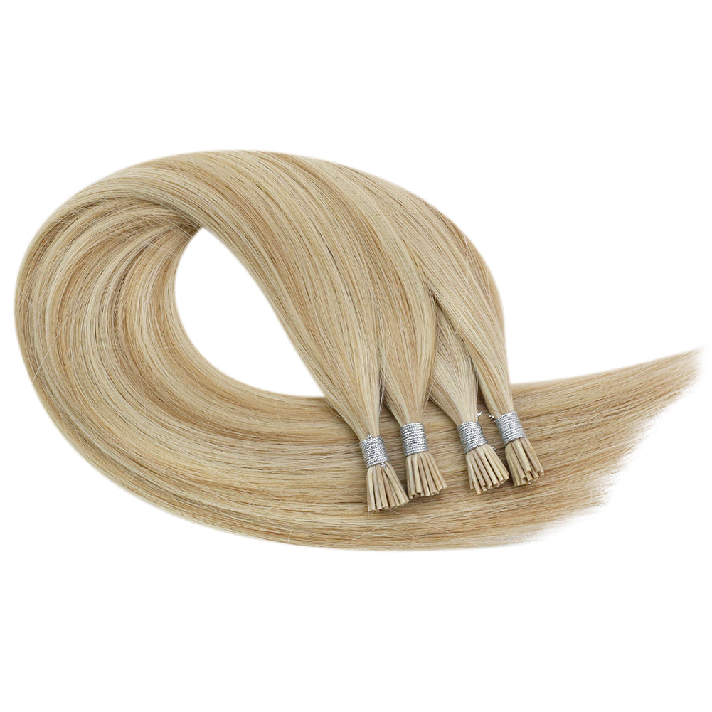 fusion i tip hair extensions human hair blonde