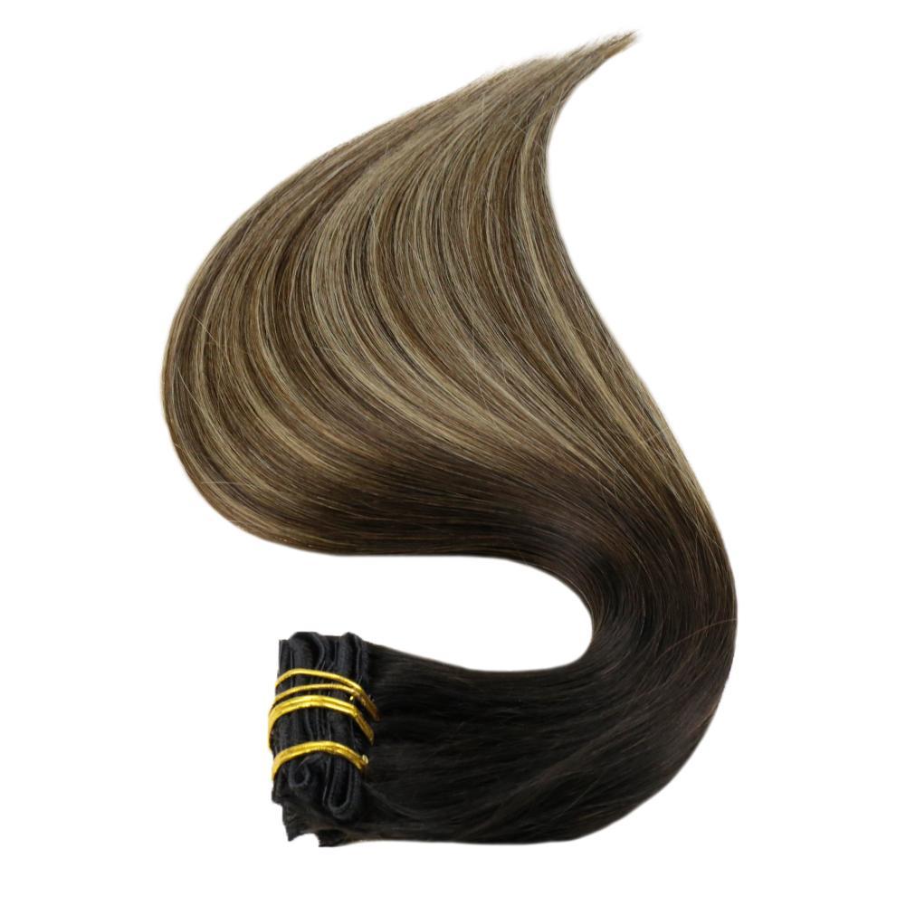 balayage clip in hair extensions